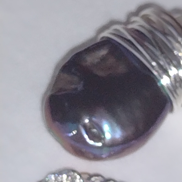 Tahitian Blister Pearl Set in Sterling Silver Diam - Picture 11 of 15